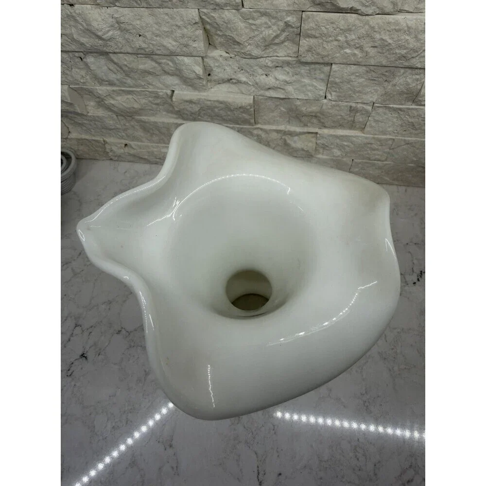 Vintage White Milk Glass Pitcher Vase Mid-century Modern Design Gloss Finish
